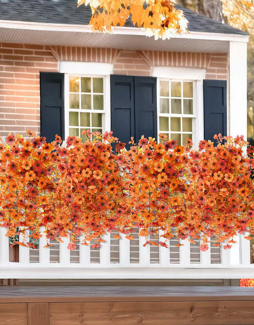 Load image into Gallery viewer, ZFProcess Artificial Fall Daisy Mums Silk Flowers 2PCS Fall Orange UV Resistant
