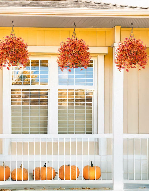 Load image into Gallery viewer, ZFProcess Artificial Fall Daisy Mums Silk Flowers 2PCS Fall Orange UV Resistant
