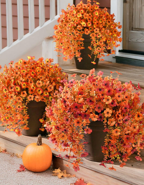 Load image into Gallery viewer, ZFProcess Artificial Fall Daisy Mums Silk Flowers 2PCS Fall Orange UV Resistant
