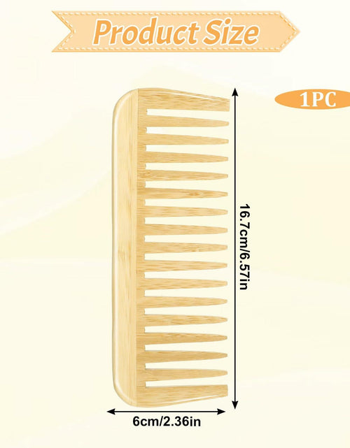 Load image into Gallery viewer, Alrhso Bamboo Wide Tooth Comb for Curls Beard Hair No Handle Detangler
