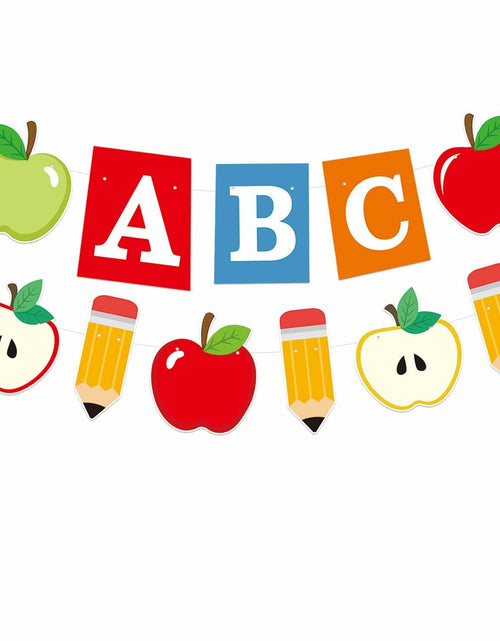 Load image into Gallery viewer, HYELNHUA ABC Apple Alphabet Party Banner Red Pink Back to School Decor

