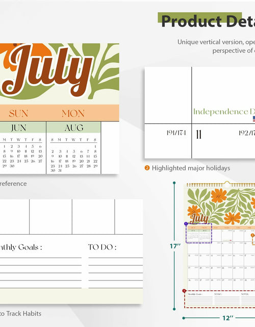 Load image into Gallery viewer, EYROZILL 2025 Wall Calendar Planner Spiral Bound 12x17 Marble Jul25-Dec26
