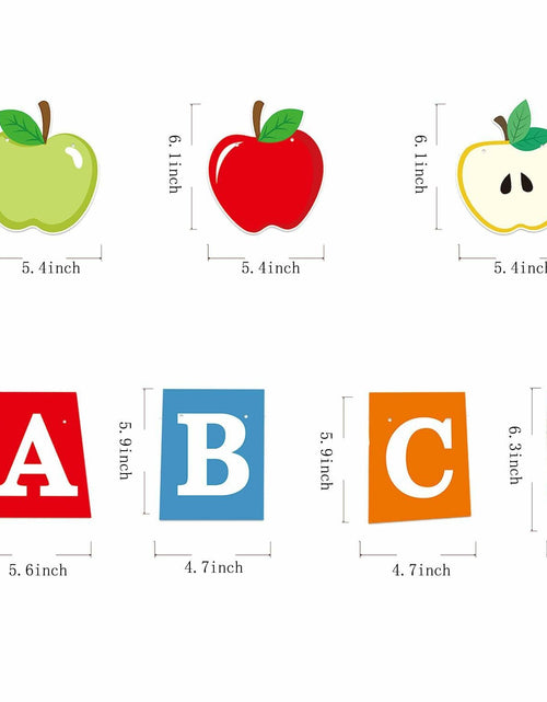 Load image into Gallery viewer, HYELNHUA ABC Apple Alphabet Party Banner Red Pink Back to School Decor
