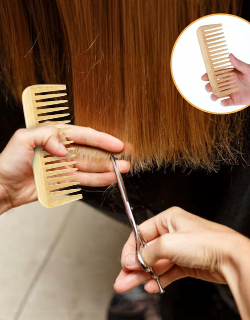 Load image into Gallery viewer, Alrhso Bamboo Wide Tooth Comb for Curls Beard Hair No Handle Detangler
