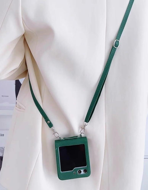 Load image into Gallery viewer, Duboby Samsung Galaxy Z Flip 6 Case Card Holder Lanyard Hinge Protection Orange
