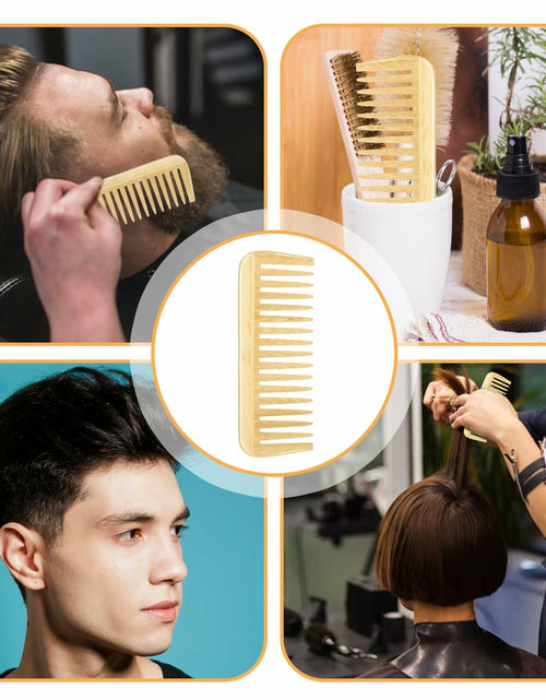 Load image into Gallery viewer, Alrhso Bamboo Wide Tooth Comb for Curls Beard Hair No Handle Detangler
