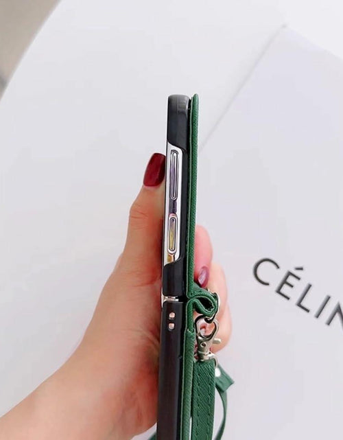 Load image into Gallery viewer, Duboby Samsung Galaxy Z Flip 6 Case Card Holder Lanyard Hinge Protection Orange
