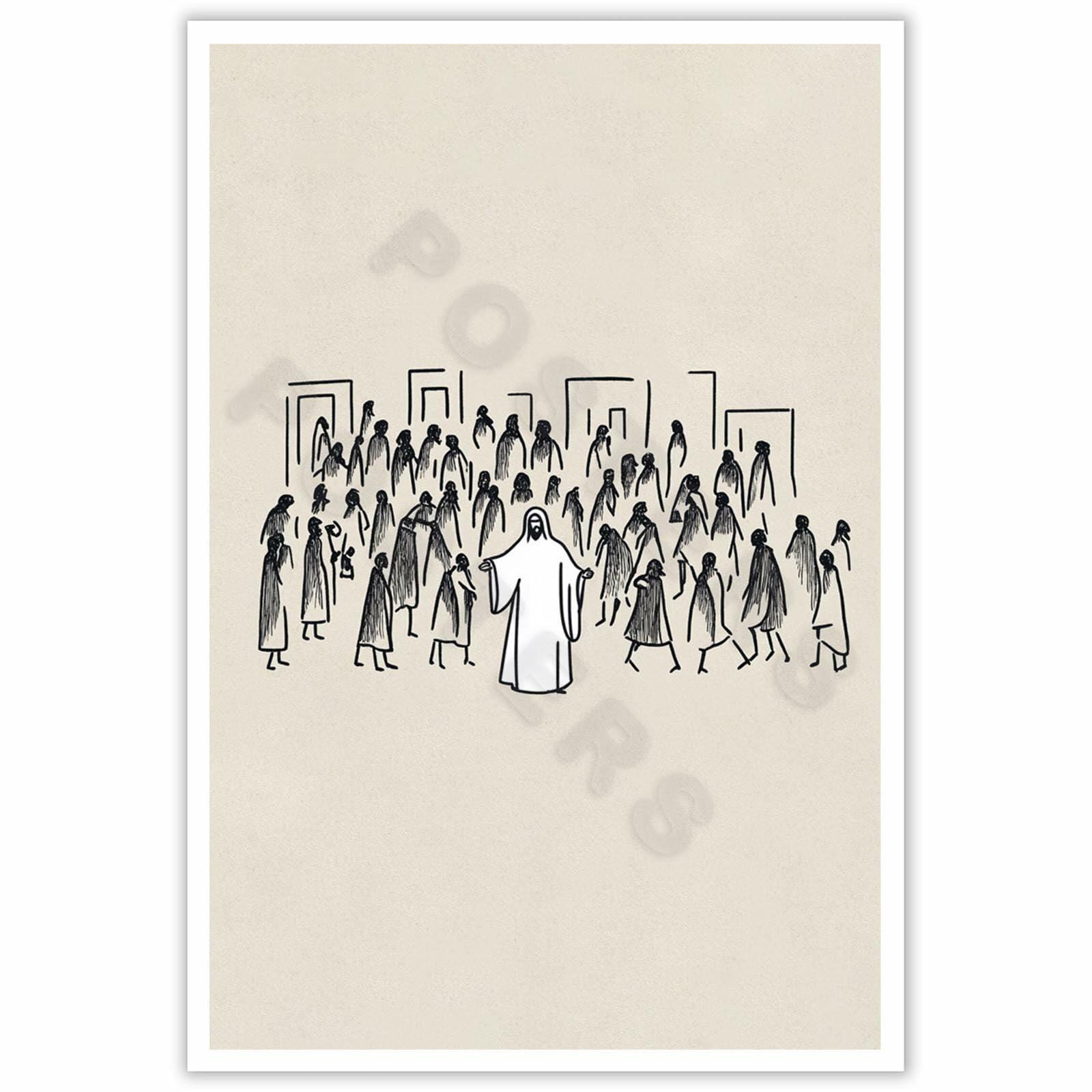ZETCGSH Vintage Jesus Canvas Wall Art Poster 12x16 in Unframed