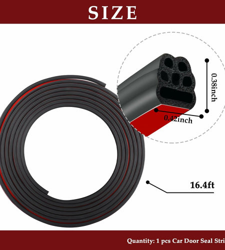 CXCCOI 16.4Ft Automotive Weather Stripping Car Door Seal Strip Black
