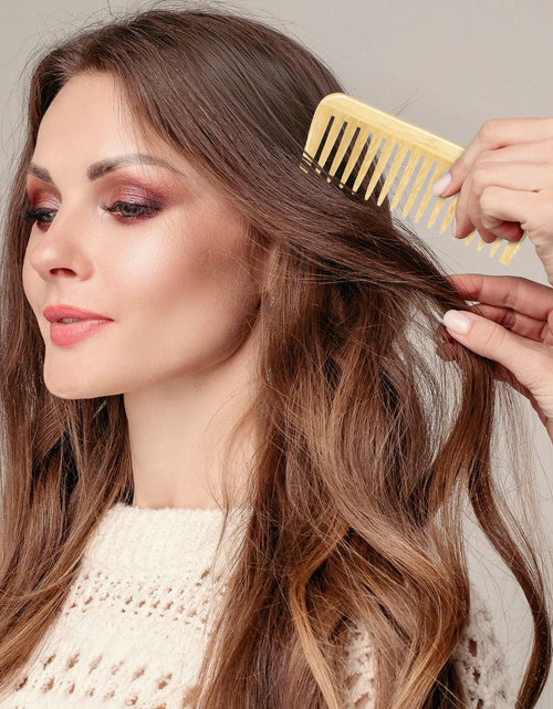 Load image into Gallery viewer, Alrhso Bamboo Wide Tooth Comb for Curls Beard Hair No Handle Detangler
