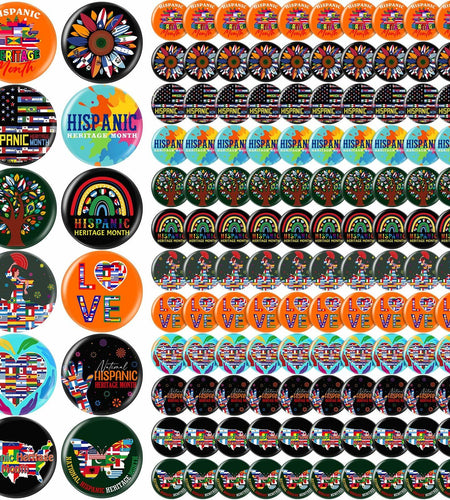 Tondiamo Hispanic Heritage Month Buttons Pins 2.24 Inch 120 Pcs Multi Color
