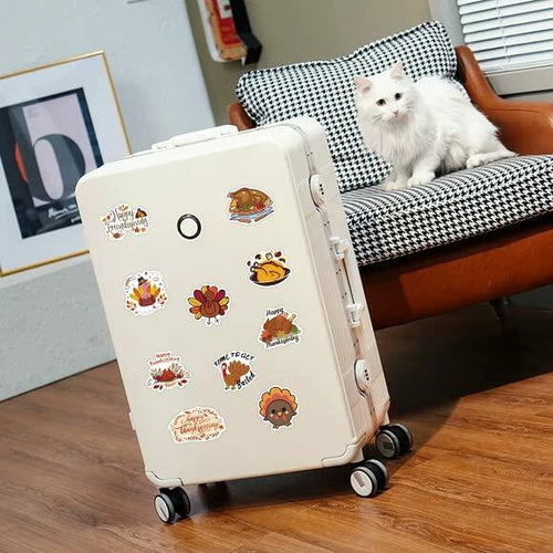 Load image into Gallery viewer, QQUK Thanksgiving Pumpkin Stickers Pack 100 Pcs Waterproof Brown Fall Decals
