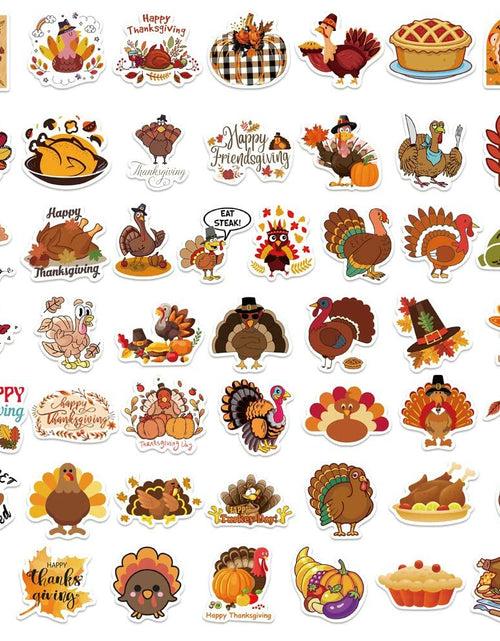 Load image into Gallery viewer, QQUK Thanksgiving Pumpkin Stickers Pack 100 Pcs Waterproof Brown Fall Decals
