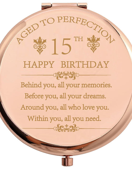 Load image into Gallery viewer, COFOZA Stainless Steel Rose Gold Compact Travel Makeup Mirror Classic Style
