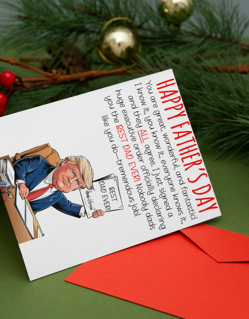 Load image into Gallery viewer, HOMEVAGE Fathers Day Card Funny Quote Folded 5x7in Red Envelope
