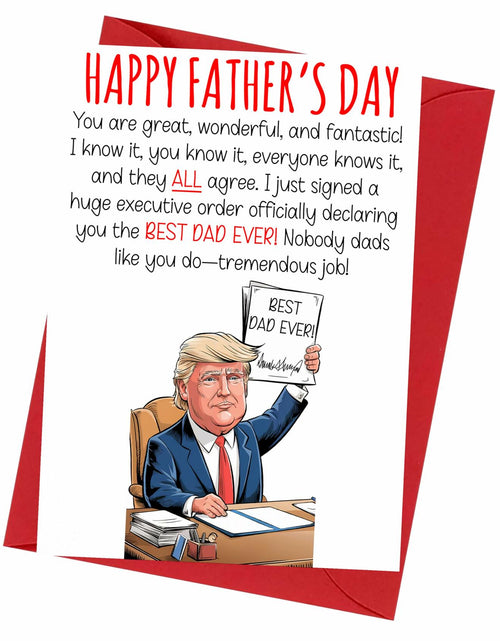 Load image into Gallery viewer, HOMEVAGE Fathers Day Card Funny Quote Folded 5x7in Red Envelope
