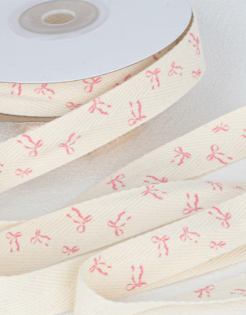 Load image into Gallery viewer, Luhiew Pink Cotton Bow Ribbon 3/5 Inch 10 Yards Craft Gift Wrap
