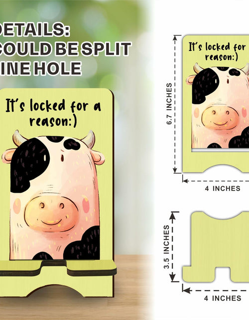 Load image into Gallery viewer, Nuckxy Cute Cow Wooden Phone Stand Organizer Multi Color 15"
