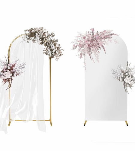 Yupend Wedding Arch Frame Metal Backdrop Stand 7.2FT Gold Balloon Arch