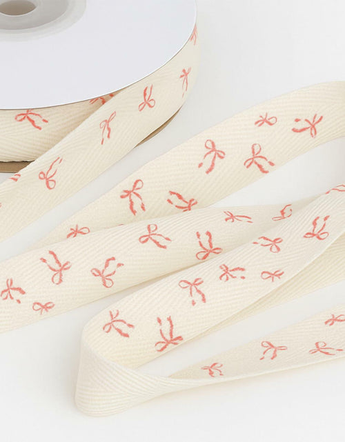 Load image into Gallery viewer, Luhiew Pink Cotton Bow Ribbon 3/5 Inch 10 Yards Craft Gift Wrap

