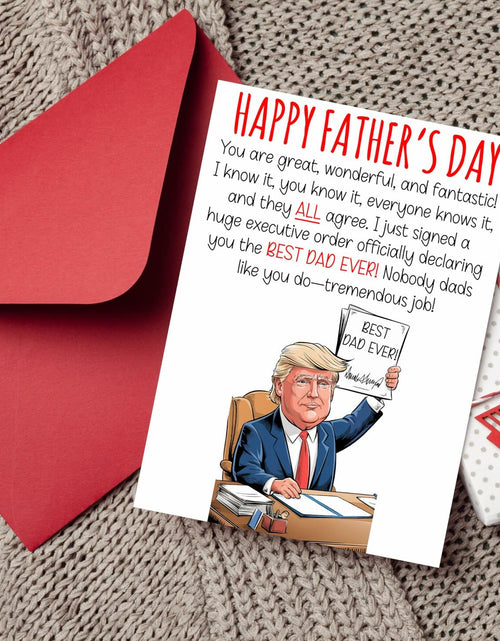 Load image into Gallery viewer, HOMEVAGE Fathers Day Card Funny Quote Folded 5x7in Red Envelope
