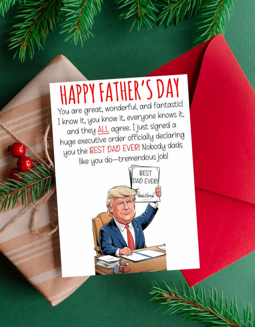 Load image into Gallery viewer, HOMEVAGE Fathers Day Card Funny Quote Folded 5x7in Red Envelope
