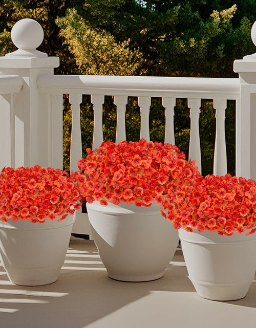 Load image into Gallery viewer, INQCMY Artificial Fall Flowers 12 Bundles Faux Pansies Orange UV Resistant
