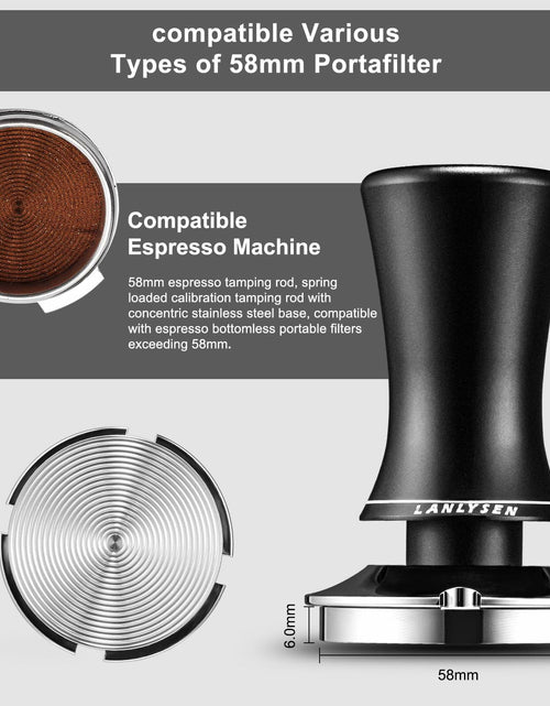 Load image into Gallery viewer, LANLYSEN Espresso Tamper 53.3mm Spring-loaded Calibrated Stainless Steel Base
