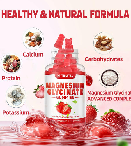 BESTBY 09/26 Nutravita Magnesium Glycinate Gummies 1000mg L-Threonate VitD B6