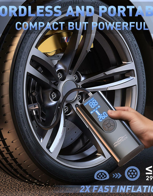 Load image into Gallery viewer, Akiuteck Portable Tire Inflator 150 PSI Cordless Air Pump Black 20000mAh

