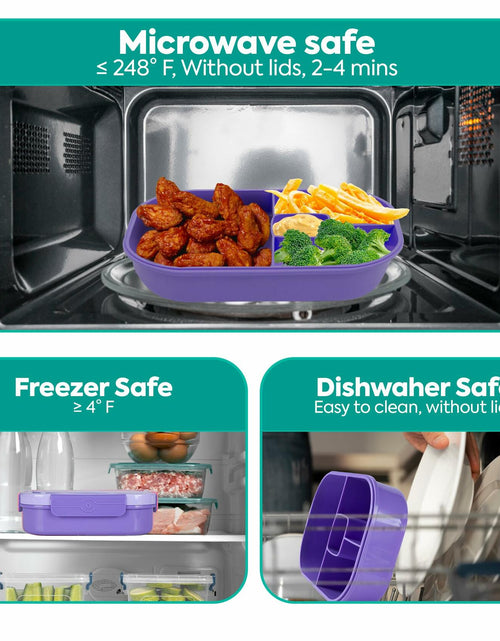 Load image into Gallery viewer, Generic DifaBella Kids Lunch Box 4 Compartments BPA-Free Purple 8.66x5.9x2.7
