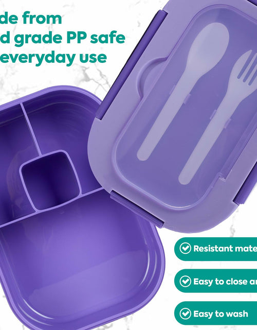 Load image into Gallery viewer, Generic DifaBella Kids Lunch Box 4 Compartments BPA-Free Purple 8.66x5.9x2.7
