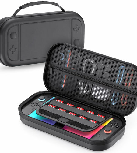 STARTRC GAMES Switch 2 Carrying Case Large PU Hard Travel Bag Black