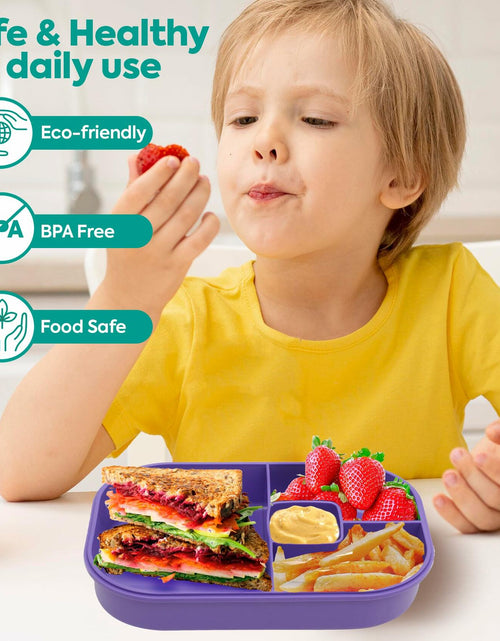 Load image into Gallery viewer, Generic DifaBella Kids Lunch Box 4 Compartments BPA-Free Purple 8.66x5.9x2.7

