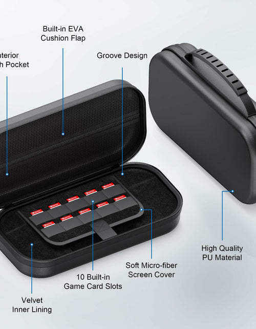 Load image into Gallery viewer, STARTRC GAMES Switch 2 Carrying Case Large PU Hard Travel Bag Black
