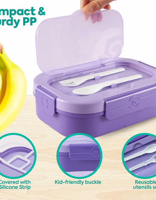Load image into Gallery viewer, Generic DifaBella Kids Lunch Box 4 Compartments BPA-Free Purple 8.66x5.9x2.7

