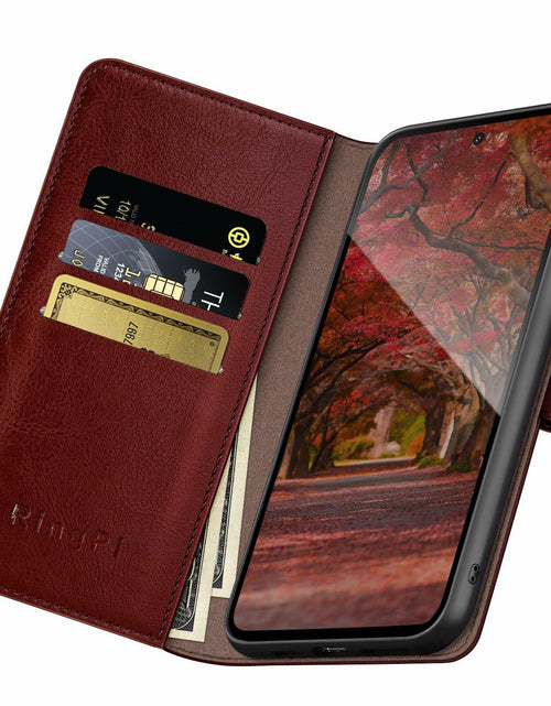 Load image into Gallery viewer, RingPi Moto G 5G 2024 Leather RFID Wallet Case Brown 3 Card Slots
