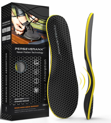 PerseveranX NASA Plantar Fasciitis Insoles Shock Absorb XL M12.5-14.5 W13.5-15.5