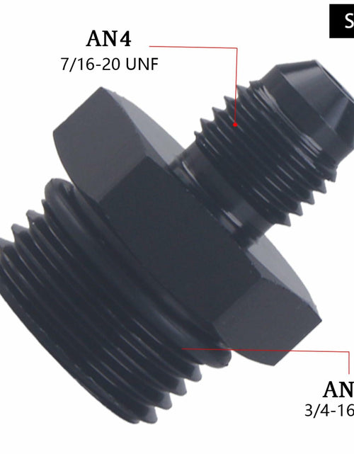 Load image into Gallery viewer, YOMIRACING 6AN Male Flare to 8AN 1/4NPT Aluminum Fuel Rail Adapter Black 2pc
