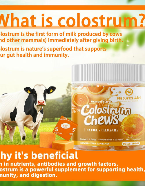 Load image into Gallery viewer, BestBy12/26 Natures Aid Colostrum Chews Probiotics Gut Health Orange 60 Sv
