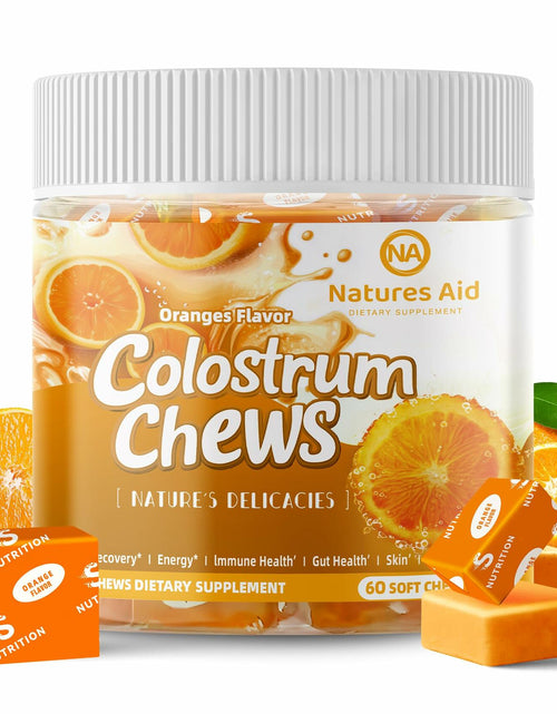 Load image into Gallery viewer, BestBy12/26 Natures Aid Colostrum Chews Probiotics Gut Health Orange 60 Sv
