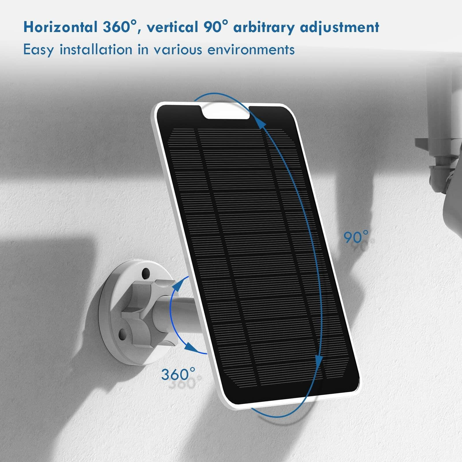 Aothaigro 4W Solar Panel for Arlo Pro 3/4 Ultra/Ultra 2 Floodlight IP65 Cable