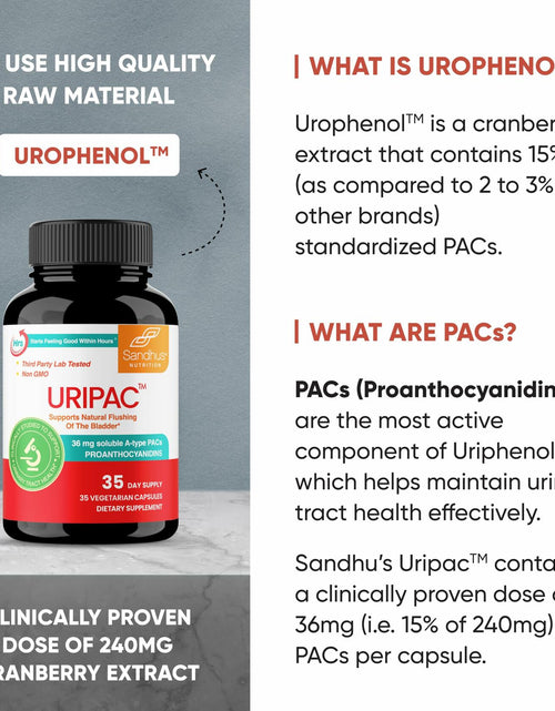 Load image into Gallery viewer, BestBy06/26 Sandhu's Uripac 36mg PACs Cranberry Extract 35 Capsules
