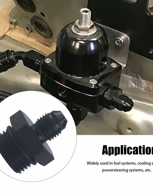 Load image into Gallery viewer, YOMIRACING 6AN Male Flare to 8AN 1/4NPT Aluminum Fuel Rail Adapter Black 2pc
