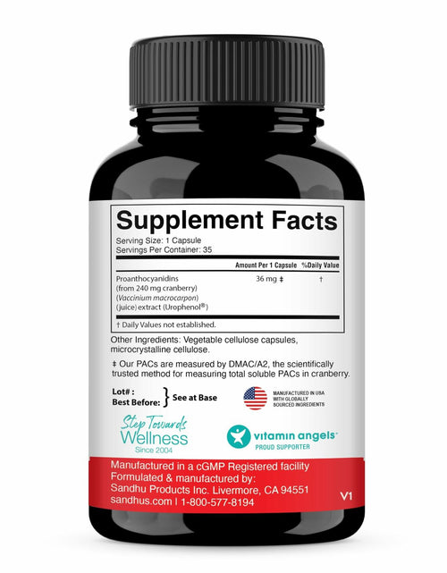 Load image into Gallery viewer, BestBy06/26 Sandhu's Uripac 36mg PACs Cranberry Extract 35 Capsules

