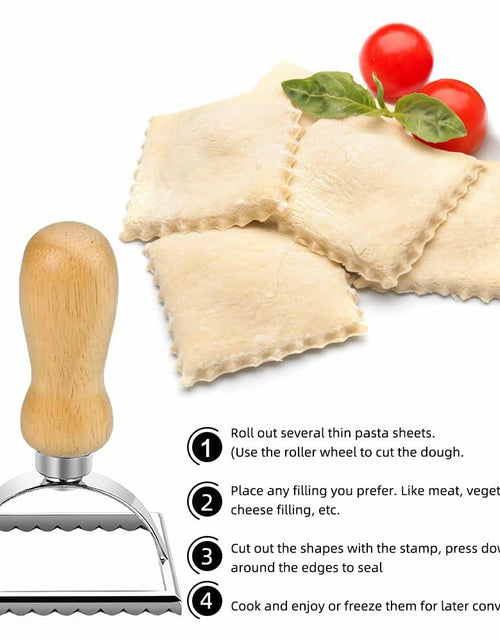 Load image into Gallery viewer, zeite Pasta Press Maker Stamp Set Round Square Heart Ravioli Mold Silver
