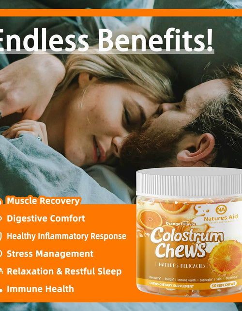 Load image into Gallery viewer, BestBy12/26 Natures Aid Colostrum Chews Probiotics Gut Health Orange 60 Sv
