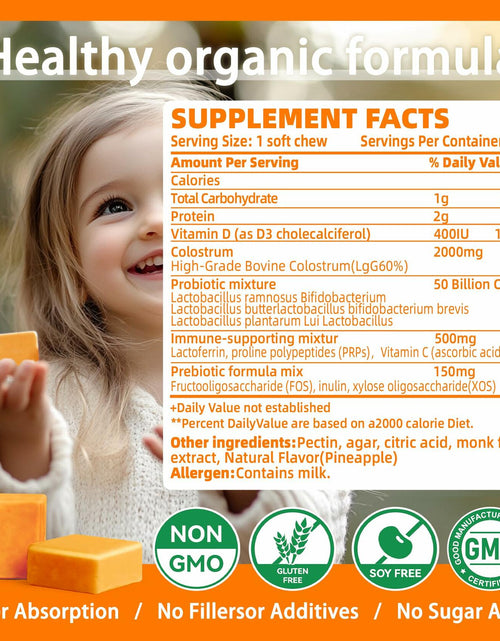 Load image into Gallery viewer, BestBy12/26 Natures Aid Colostrum Chews Probiotics Gut Health Orange 60 Sv
