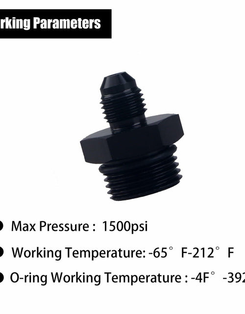 Load image into Gallery viewer, YOMIRACING 6AN Male Flare to 8AN 1/4NPT Aluminum Fuel Rail Adapter Black 2pc
