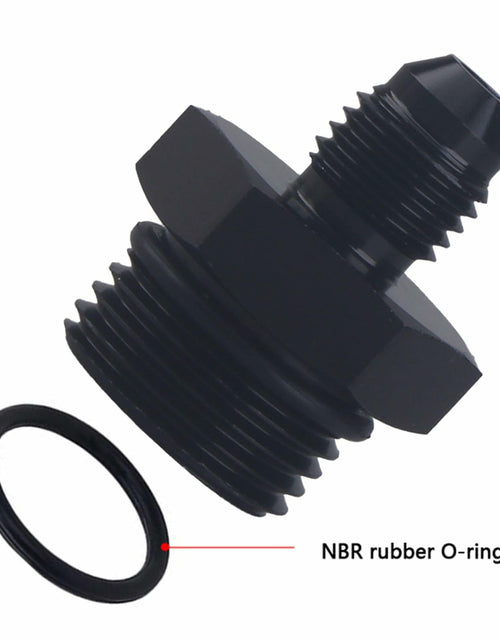 Load image into Gallery viewer, YOMIRACING 6AN Male Flare to 8AN 1/4NPT Aluminum Fuel Rail Adapter Black 2pc
